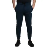 Pantalón jogger de hombre color azul marino, con cintura elástica ajustable con cordón, bolsillos laterales y logo de la marca estampado en blanco en la pierna izquierda.