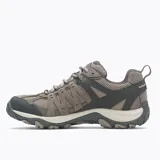 Championes de trekking Merrell modelo Accentor 3 WP, color marrón con detalles en gris oscuro. Diseño impermeable con parte superior de ante y malla, puntera protectora de goma y suela de alta tracción.