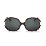 Lentes de sol Mr Boho modelo Zicatela, de diseño oversize con armazón redondo carey en tonos marrones y detalles dorados en las bisagras. Lentes oscuros.