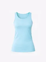 Musculosa de calce ajustado con cuello redondo y sisas amplias.