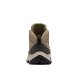 Botas de trekking Columbia modelo Transverse Hike, color beige y marrón con suela negra. Diseñadas con tecnología impermeable, parte superior de piel y malla, entresuela con amortiguación y suela de alta tracción para senderismo.