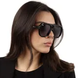 Lentes de sol estilo aviador con marco grueso de acetato negro y cristales oscuros polarizados con protección UV400.