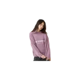 Sweater de punto color lila, con cuello redondo y diseño holgado. Cuenta con la inscripción "EME STUDIOS curated by ben ice" estampada en el frente en color blanco.