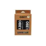 Pack de dos boxers negros con cintura elástica ancha que presenta el logo de la marca Obey en letras blancas. Presentación en caja de cartón.