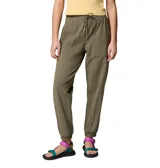 Pantalón cargo Columbia Pinetown Canyon color verde militar, de corte relajado, con cintura elástica ajustable con cordón, bolsillos frontales aplicados, puños elásticos y tecnología repelente al agua y manchas.