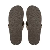 Ojotas marrones de goma con plantilla texturizada y logo de Volcom en la tira.