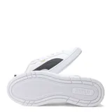 Championes Puma Court Classico de hombre, color blanco con detalles en negro y la inscripción de la marca en dorado en el lateral.