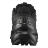 Championes de trail running Salomon Speedcross 6, color negro, con diseño ligero, parte superior renovada y suela con gran adherencia y evacuación rápida de barro.
