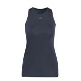 Musculosa deportiva Adidas modelo Club Tank, color negro, con cuello redondo y logo de la marca estampado en el pecho.