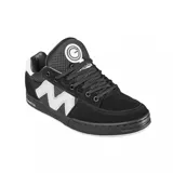 Championes de skate Emerica modelo OG-1, color negro con detalles en blanco. Presentan un diseño robusto con paneles de malla y gamuza, logo lateral en forma de M y suela de goma resistente.