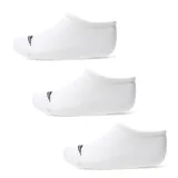 Pack de tres pares de medias invisibles color blanco, con logo de la marca bordado en negro en la puntera.