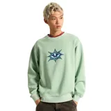 Buzo Vans color verde con estampado del logo de la marca en el pecho.