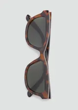 Gafas de sol con montura de pasta carey y lentes oscuras.
