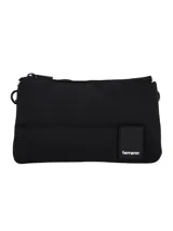 Bandolera color beige con correa ancha con letras en tono sobre tono.