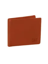 Billetera de cuero color marrón con diseño de perfil delgado y logo de la marca grabado en la esquina inferior. Cuenta con protección RFID y compartimentos para tarjetas.