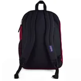 Mochila Jansport Big Student color borgoña con dos compartimentos principales, funda acolchada para laptop de 15 pulgadas, bolsillo para botella de agua, panel de organización y correas ergonómicas en forma de S.