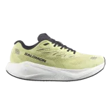 Championes de running Salomon modelo Aero Blaze 4, color amarillo claro con suela blanca y detalles negros.