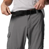 Pantalón de senderismo convertible en short, color gris, con múltiples bolsillos cargo y de seguridad. Fabricado con tecnología Omni-Shade para protección solar y Omni-Wick para gestión de la humedad, cuenta con cintura parcialmente elástica y cinturón integrado.