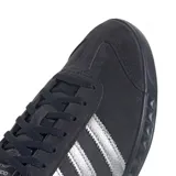 Championes Adidas Hamburg de gamuza color azul marino con las tres tiras plateadas y detalles en dorado.