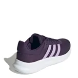 Championes Adidas Lite Racer 4.0, color violeta oscuro con las tres tiras laterales en lila claro y entresuela blanca con tecnología Cloudfoam.