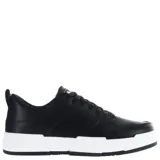 Championes urbanos N+ modelo Foge, color negro con suela de plataforma blanca. Presentan un diseño de corte bajo con cordones y detalles de recortes en el lateral.