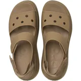 Sandalias Crocs modelo Soho, color marrón, con plataforma alta, plantilla LiteRide™, parte superior de TPU con orificios para dijes Jibbitz y tiras ajustables.