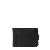 Billetera Freeway de cuero sintético color negro, con cierre de solapa y broche a presión. Presenta un diseño clásico con logo de la marca grabado en la parte frontal.