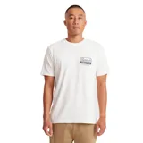 Remera blanca de manga corta con logo de Roark Expeditions estampado en el pecho.