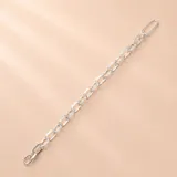 Pulsera de eslabones tipo forcé en plata 925, de diseño clásico y acabado brillante.