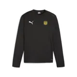 Buzo de entrenamiento Puma del Club Atlético Peñarol, color negro, de manga larga y cuello redondo. Presenta el logo de la marca en blanco en el pecho derecho y el escudo del club en el izquierdo.