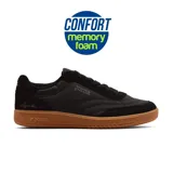 Championes deportivos Joma modelo C Aguila Lady 2501, color negro con suela marrón. Capellada de piel sintética con refuerzos aterciopelados. Plantilla Memory Foam de EVA termoconformada. Suela de caucho Durability.