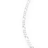 Cadena plateada con eslabones tipo fígaro.