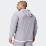 Canguro deportivo con capucha color negro, confeccionado en tejido ligero y suave, de manga larga con puños elastizados y diseño de corte holgado.