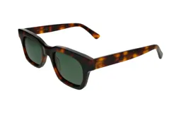 Lentes de sol unisex, modelo Donna 1242 de NESTA, con montura de acetato color carey y lentes verdes.