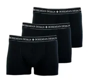 Pack de tres bóxers de algodón color negro, con cintura elástica personalizada con el logo de la marca en color blanco.
