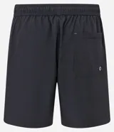 Bermuda masculina color beige, tipo boardshort, confeccionada en microfibra. Cuenta con cintura elástica, cordón ajustable y bolsillos.