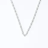 Cadena plateada de eslabones rectangulares en plata 925.