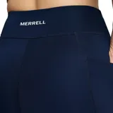 Calza deportiva de tiro alto en color azul marino, con bolsillos laterales integrados y costuras reforzadas.