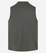 Musculosa deportiva masculina de corte regular, color gris melange, con cuello redondo y detalle reflectante en la parte inferior.