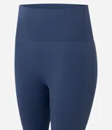 Pantalón legging deportivo de la marca Get Over, color negro, confeccionado en tejido rib seamless acanalado con cintura elástica y ajuste al cuerpo.
