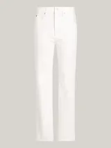 Jeans blancos de corte bootcut, confeccionados en denim elástico de algodón.