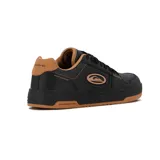 Championes Quiksilver modelo Drift para hombre, de estilo urbano y skate, color negro con detalles en marrón tostado, cordones negros, suela de goma y logo bordado en el lateral.