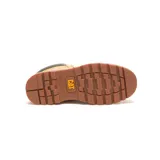 Bota de caña media Caterpillar modelo Colorado 2.0, confeccionada en cuero nubuck color miel. Presenta cuello acolchado en color negro, cordones bicolores, suela de goma dentada de alta tracción y detalles de marca en lengüeta y lateral.
