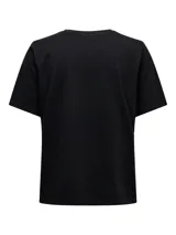 Remera básica de algodón Only con cuello redondo y manga corta, de corte regular.