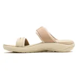 Sandalia deportiva Merrell modelo District 4 Recast, color beige, con tiras de malla y cincha, cierre de hebilla ajustable y suela de espuma EVA ligera.