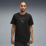 Remera Puma Scuderia Ferrari Tonal Shield de manga corta y cuello redondo en color negro, con el escudo característico de la marca estampado en el pecho en tono tonal.
