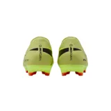 Championes de fútbol Nike Zoom Mercurial Vapor 16, color verde lima con detalles en negro y tapones en color naranja. Diseño aerodinámico con tecnología Air Zoom para mayor amortiguación.