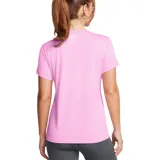 Remera deportiva Under Armour Tech para mujer, color verde con logo estampado en el pecho. Cuello en V y mangas cortas.