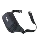 Riñonera Rip Curl modelo Waist Bag Icons, color negro, con compartimento principal con cierre y logo de la marca estampado en el frente.
