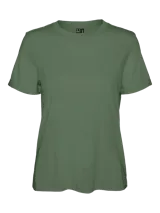 Remera de algodón orgánico con cuello redondo y mangas cortas, de calce regular.